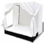 Preview: Outdoor-Loungebett mit Vorhang Poly Rattan Schwarz