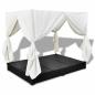 Preview: Outdoor-Loungebett mit Vorhang Poly Rattan Schwarz