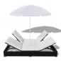 Preview: Outdoor-Loungebett mit Sonnenschirm Poly Rattan Schwarz