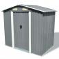 Preview: ARDEBO.de - Gartenschuppen Grau Metall 204 x 132 x 186 cm