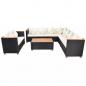 Preview: 6-tlg. Garten-Lounge-Set mit Auflagen Poly Rattan Schwarz