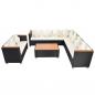 Preview: 6-tlg. Garten-Lounge-Set mit Auflagen Poly Rattan Schwarz