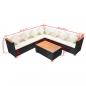 Preview: 5-tlg. Garten-Lounge-Set mit Auflagen Poly Rattan Schwarz