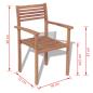 Preview: ARDEBO.de - Stapelbare Gartenstühle 2 Stk. Massivholz Teak