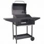 Preview: Holzkohlegrill Smoker mit Ablage Schwarz
