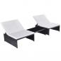 Preview: ARDEBO.de - Outdoor-Lehnstühle 2 Stk. mit Tisch Schwarz Poly-Rattan