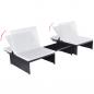Preview: Outdoor-Lehnstühle 2 Stk. mit Tisch Schwarz Poly-Rattan