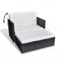 Preview: ARDEBO.de - 2-tlg. Garten-Lounge-Set mit Auflagen Poly Rattan Schwarz