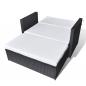 Preview: 2-tlg. Garten-Lounge-Set mit Auflagen Poly Rattan Schwarz
