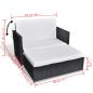 Preview: 2-tlg. Garten-Lounge-Set mit Auflagen Poly Rattan Schwarz
