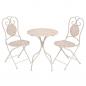 Preview: ARDEBO.de - 3-tlg. Bistro-Set Stahl Grau-Weiß