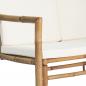 Preview: 2-Sitzer Gartensofa mit Polstern Bambus