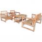 Preview: 4-tlg. Garten-Lounge-Set mit Auflagen Bambus