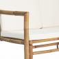 Preview: 4-tlg. Garten-Lounge-Set mit Auflagen Bambus