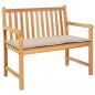 Preview: ARDEBO.de - Gartenbank-Auflage Creme 100x50x3 cm Oxford-Gewebe