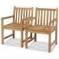 Preview: ARDEBO.de - Gartenstühle 2 Stk. Massivholz Teak