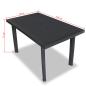 Preview: ARDEBO.de - Gartentisch Anthrazitgrau 126 x 76 x 72 cm Kunststoff