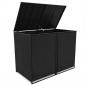 Preview: Mülltonnenbox für 2 Tonnen Poly Rattan Schwarz 148x80x111 cm 