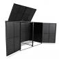 Preview: Mülltonnenbox für 2 Tonnen Poly Rattan Schwarz 148x80x111 cm 