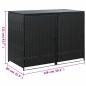 Preview: Mülltonnenbox für 2 Tonnen Poly Rattan Schwarz 148x80x111 cm 