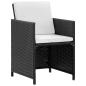 Preview: 5-tlg. Garten-Essgruppe mit Auflagen Poly Rattan Schwarz