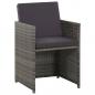Preview: 5-tlg. Garten-Essgruppe mit Auflagen Poly Rattan Grau
