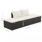 Preview: Gartenbett Schwarz 195×60 cm Poly Rattan