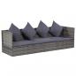 Preview: ARDEBO.de - Garten-Sofabett 200x60 cm Poly Rattan Grau