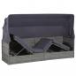 Preview: Gartenbett mit Baldachin Grau 205×62 cm Poly Rattan