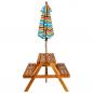 Preview: Kinder-Picknicktisch mit Sonnenschirm 79x90x60 cm Akazienholz