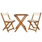 Preview: ARDEBO.de - 3-tlg. Bistro-Set Klappbar mit Auflagen Massivholz Akazie