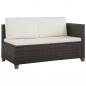 Preview: 4-tlg. Garten-Lounge-Set mit Kissen Poly-Rattan Braun