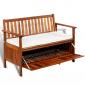 Preview: Garten Aufbewahrungsbank Akazienholz Massiv 120 x 63 x 84 cm