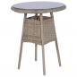 Preview: 3-tlg. Bistro-Set mit Auflagen und Kissen Poly Rattan Braun