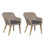 Preview: ARDEBO.de - Gartenstühle mit Polstern 2 Stk. Poly Rattan Braun 
