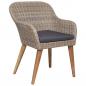 Preview: Gartenstühle mit Polstern 2 Stk. Poly Rattan Braun 
