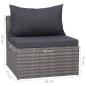 Preview: 5-tlg. Garten-Sofagarnitur mit Polstern & Kissen Poly Rattan Grau 