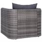 Preview: ARDEBO.de - Gartenstuhl mit Polster und Kissen Poly Rattan Grau