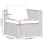 Preview: 3-tlg. Garten-Sofagarnitur mit Kissen Grau Poly Rattan