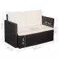 Preview: 2-Sitzer-Gartensofa mit Auflagen Braun Poly Rattan