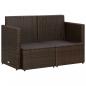 Preview: 2-Sitzer-Gartensofa mit Auflagen Braun Poly Rattan