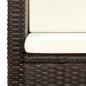 Preview: 2-Sitzer-Gartensofa mit Auflagen Braun Poly Rattan