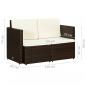 Preview: 2-Sitzer-Gartensofa mit Auflagen Braun Poly Rattan