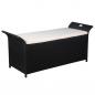 Preview: ARDEBO.de - Truhenbank mit Polster 138 cm Poly Rattan Schwarz