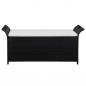 Preview: Truhenbank mit Polster 138 cm Poly Rattan Schwarz