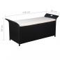 Preview: Truhenbank mit Polster 138 cm Poly Rattan Schwarz