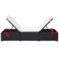 Preview: Sonnenliege mit Auflage Poly Rattan Schwarz