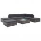 Preview: ARDEBO.de - 8-tlg. Garten-Lounge-Set mit Auflagen Poly Rattan Grau