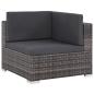 Preview: 8-tlg. Garten-Lounge-Set mit Auflagen Poly Rattan Grau