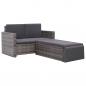 Preview: 2-tlg. Garten-Lounge-Set mit Auflagen Poly Rattan Grau